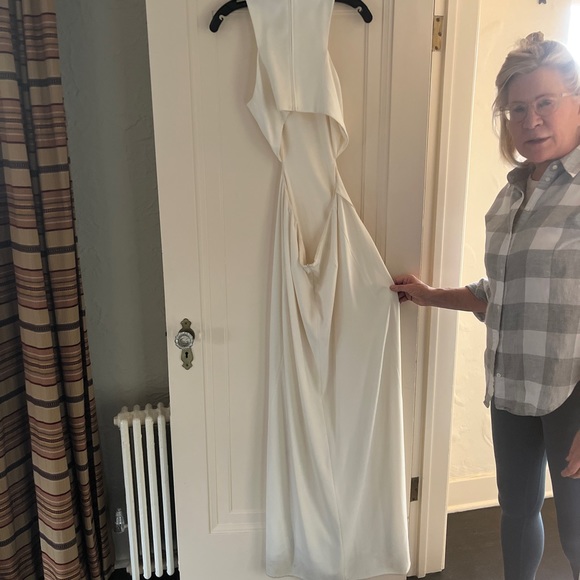 Halston Heritage Crepe Cut Out Gown - Picture 4 of 5